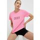 Kratka majica Dkny ženski, roza barva - roza. Lahkotna kratka majica iz kolekcije Dkny. Model izdelan iz tanke, elastične pletenine.