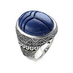 Thomas Sabo Prstan "modre zareze" , TR2205-534-1-60, Sterling Silver, 925 Sterling srebro, zatemnjeno, simulirano lapis lazuli, cirkonija črna