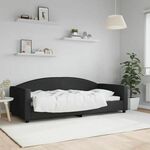Greatstore Raztegljiva postelja črna 90x200 cm blago