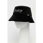 Velur klobuk Juicy Couture črna barva - črna. Klobuk iz kolekcije Juicy Couture. Model z ozkim robom, izdelan iz materiala z nalepko.
