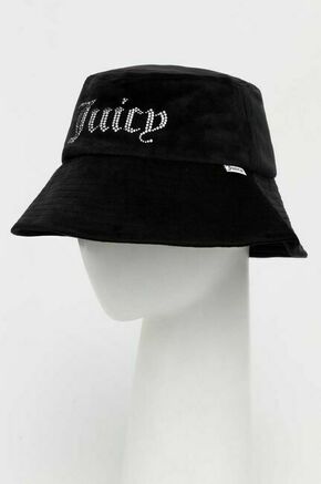 Velur klobuk Juicy Couture črna barva - črna. Klobuk iz kolekcije Juicy Couture. Model z ozkim robom
