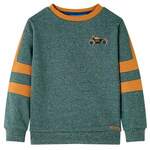 vidaXL Otroški pulover temno zelena melange 92