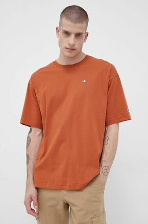 Bombažen t-shirt Champion oranžna barva - oranžna. T-shirt iz kolekcije Champion. Model izdelan iz tanke