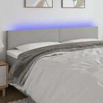 Greatstore LED posteljno vzglavje svetlo sivo 160x5x78/88 cm blago
