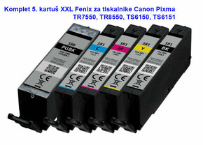 Komplet 5 kartuš Fenix PGI-580XXL PgBk + CLI-581XXL B/C/M/Y za Canon Pixma TS705
