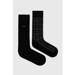 Nogavice BOSS 2-pack moški, črna barva - črna. Visoke nogavice iz kolekcije BOSS. Model izdelan iz elastičnega materiala. V kompletu sta dva para. Izjemno udobna tkanina z visoko vsebnostjo bombaža.