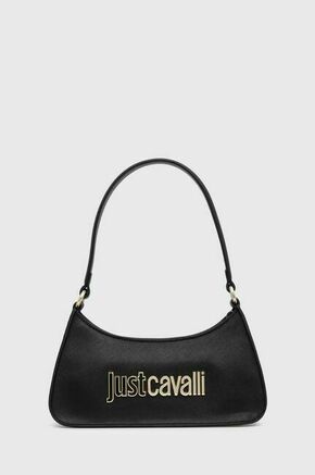 Torbica Just Cavalli črna barva - črna. Torba iz kolekcje Just Cavalli. Na zapenjanje model narejen iz ekološkega usnja.