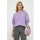 Bombažen pulover Pinko ženska, vijolična barva - vijolična. Pulover iz kolekcije Pinko, izdelan iz elastične pletenine. Model iz izjemno udobne bombažne tkanine.