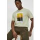 Bombažna kratka majica Calvin Klein moški, bež barva - bež. Kratka majica iz kolekcije Calvin Klein, izdelana iz pletenine s potiskom. Model iz zračne bombažne tkanine.