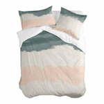 Rožnata/siva bombažna prevleka za odejo za zakonsko posteljo 200x200 cm Seaside – Blanc