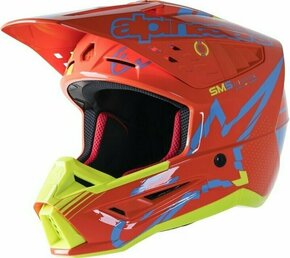 Alpinestars S-M5 Action Helmet Orange Fluorescent/Cyan/Yellow Fluorescent/Glossy M Čelada
