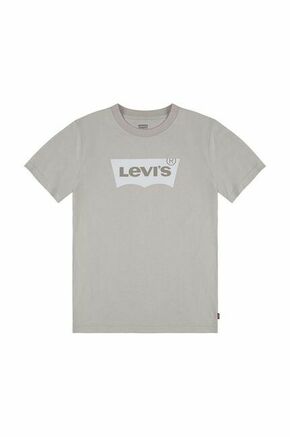 Otroška bombažna kratka majica Levi's bela barva - bež. Otroške kratka majica iz kolekcije Levi's. Model izdelan iz pletenine s potiskom.