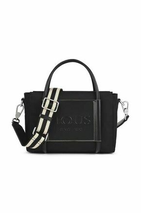 Torbica Tous črna barva - črna. Srednje velika torbica iz kolekcije Tous. Model na zapenjanje