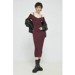 Obleka Abercrombie &amp; Fitch bordo barva - bordo. Obleka iz kolekcije Abercrombie &amp; Fitch. Oprijet model izdelan iz debele, elastične pletenine.