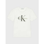 Calvin Klein Jeans Majica Monogram Logo IU0IU00267 Bela Regular Fit