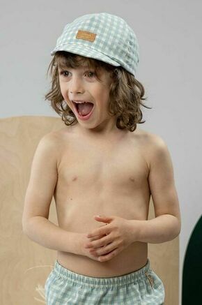 Otroška bombažna kapa Jamiks MIKAEL zelena barva - zelena. Otroška kapa iz kolekcije Jamiks. Model izdelan iz vzorčaste tkanine.