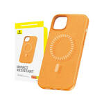 BASEUS Magnetno ohišje za iPhone 15 Pro Fauxther Series (oranžno)
