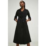 Plašč Answear Lab ženski, črna barva - črna. Plašč iz kolekcije Answear Lab. Nepodloženi model izdelan iz enobarvne tkanine.
