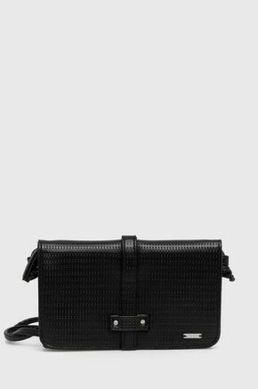 Torbica Roxy črna barva - črna. Majhna torbica iz kolekcije Roxy. Model na zapenjanje
