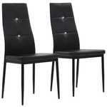 vidaXL Jedilni stoli 2 kosa umetno usnje 43x43,5x96 cm črne barve