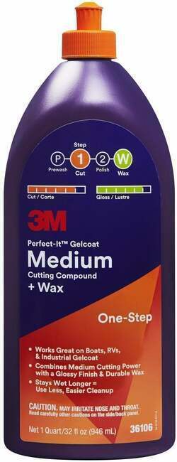3M Perfect-It Gelcoat Medium Cutting + Wax 946ml
