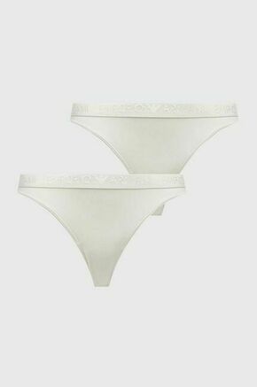 Brazilke Emporio Armani Underwear 2-pack bež barva - bež. Brazilke iz kolekcije Emporio Armani Underwear. Model izdelan iz elastične pletenine. V kompletu sta dva kosa.