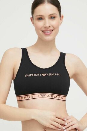Modrček Emporio Armani Underwear črna barva - črna. Modrček športnega kroja iz kolekcije Emporio Armani Underwear. Model izdelan iz pletenine s potiskom. Izjemno udoben material.