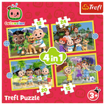 Trefl Puzzle 4v1 - Cocomelon, spoznaj junake / Cocomelon