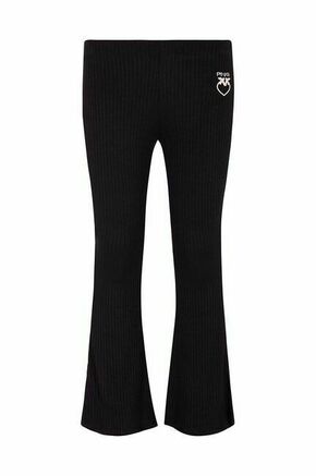 Otroške hlače Pinko Up črna barva - črna. Otroški hlače iz kolekcije Pinko Up. Model izdelan iz udobne pletenine.