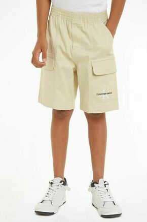 Otroške kratke hlače Calvin Klein Jeans rumena barva - rumena. Otroški kratke hlače iz kolekcije Calvin Klein Jeans. Model izdelan iz gladke tkanine.