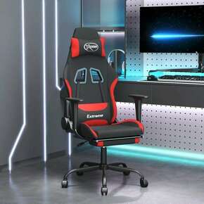 VidaXL Gaming stol z oporo za noge črno in rdeče blago