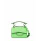 Usnjena torbica Karl Lagerfeld zelena barva - zelena. Majhna torbica iz kolekcije Karl Lagerfeld. Model na zapenjanje, izdelan iz naravnega usnja.