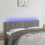shumee LED posteljno vzglavje svetlo sivo 144x5x78/88 cm žamet