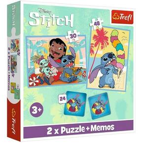 Trefl Set 3 v 1 Lilo&amp;Stitch: Happy Day (2x puzzle + pexeso)