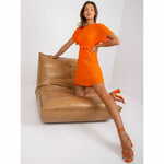 ITALY MODA Ženske obleke z okroglim izrezom MATHILDE orange DHJ-SK-9651-1.20_383939 Univerzalni
