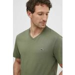 Lacoste kratka majica - zelena. Lahkotna kratka majica iz kolekcije Lacoste. Model izdelan iz tanke, elastične pletenine.