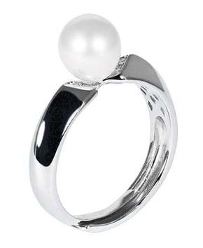 JwL Luxury Pearls Srebrni prstan z belim biserom JL0542 srebro 925/1000
