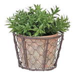 Žična košara z lončkom za rastline iz terakote Esschert Design
