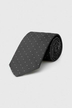 Svilena kravata BOSS siva barva - siva. Kravata iz kolekcije BOSS. Model izdelan iz vzorčaste tkanine.
