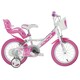 Dino bikes Otroško kolo Dino 164 belo-rožnato 16"