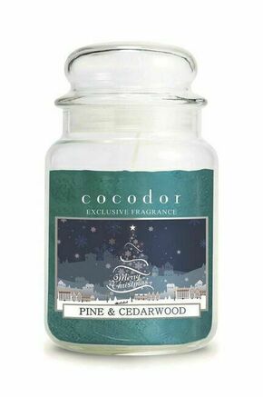 Dišeča sveča Cocodor Christmas Pine &amp; Cedarwood 550 g - pisana. Dišeča sveča iz kolekcije Cocodor. Model izdelan iz stekla.