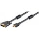 Goobay DVI-D / HDMI kabel, pozlačen, črn, 1,5 m