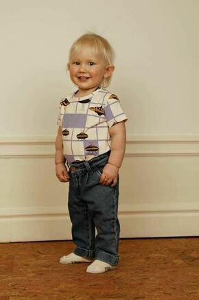 Otroška kratka majica Mini Rodini vijolična barva - vijolična. Otroški Lahkotna kratka majica iz kolekcije Mini Rodini. Model izdelan iz elastične pletenine.