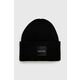 Bombažna kapa Calvin Klein črna barva, - črna. Kapa iz kolekcije Calvin Klein. Model izdelan iz pletenine z nalepko.