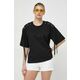 Bombažna kratka majica Pinko ženski, črna barva - črna. Kratka majica iz kolekcije Pinko, izdelana iz elastične pletenine. Model iz izjemno udobne bombažne tkanine.
