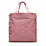 Torbica HUGO roza barva, 50516662 - roza. Velika nakupovalna torbica iz kolekcije HUGO. Model brez zapenjanja, izdelan iz tekstilnega materiala.