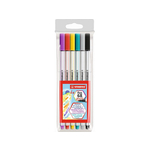 Stabilo Pen 68 Brush čopič flomaster, mešane barve, 6 kos