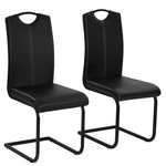vidaXL Jedilni stol 2 kosa umetno usnje 43x55x100 cm črne barve