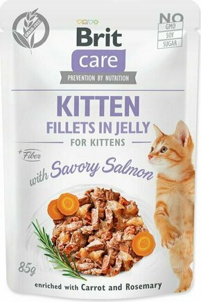 Brit Care Cat Fillets in Jelly Kitten z lososom 85g