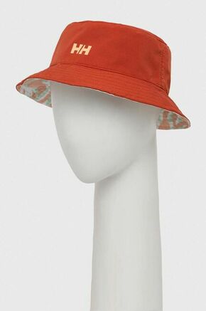 Dvostranski klobuk Helly Hansen oranžna barva - oranžna. Klobuk iz kolekcije Helly Hansen. Model z ozkim robom